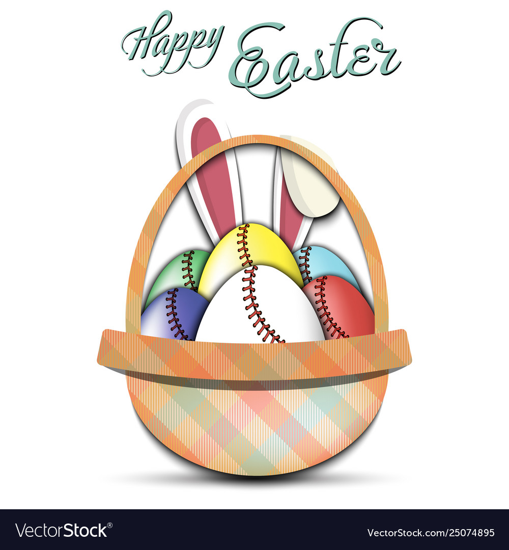 Happy easter baseball balls in form eggs Vector Image