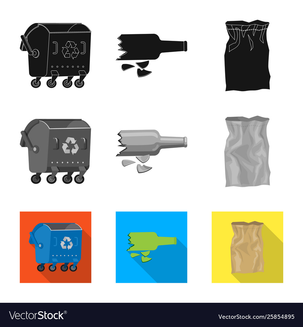 Isolated object dump and sort sign collection vector image Isolated object dump and sort sign collection