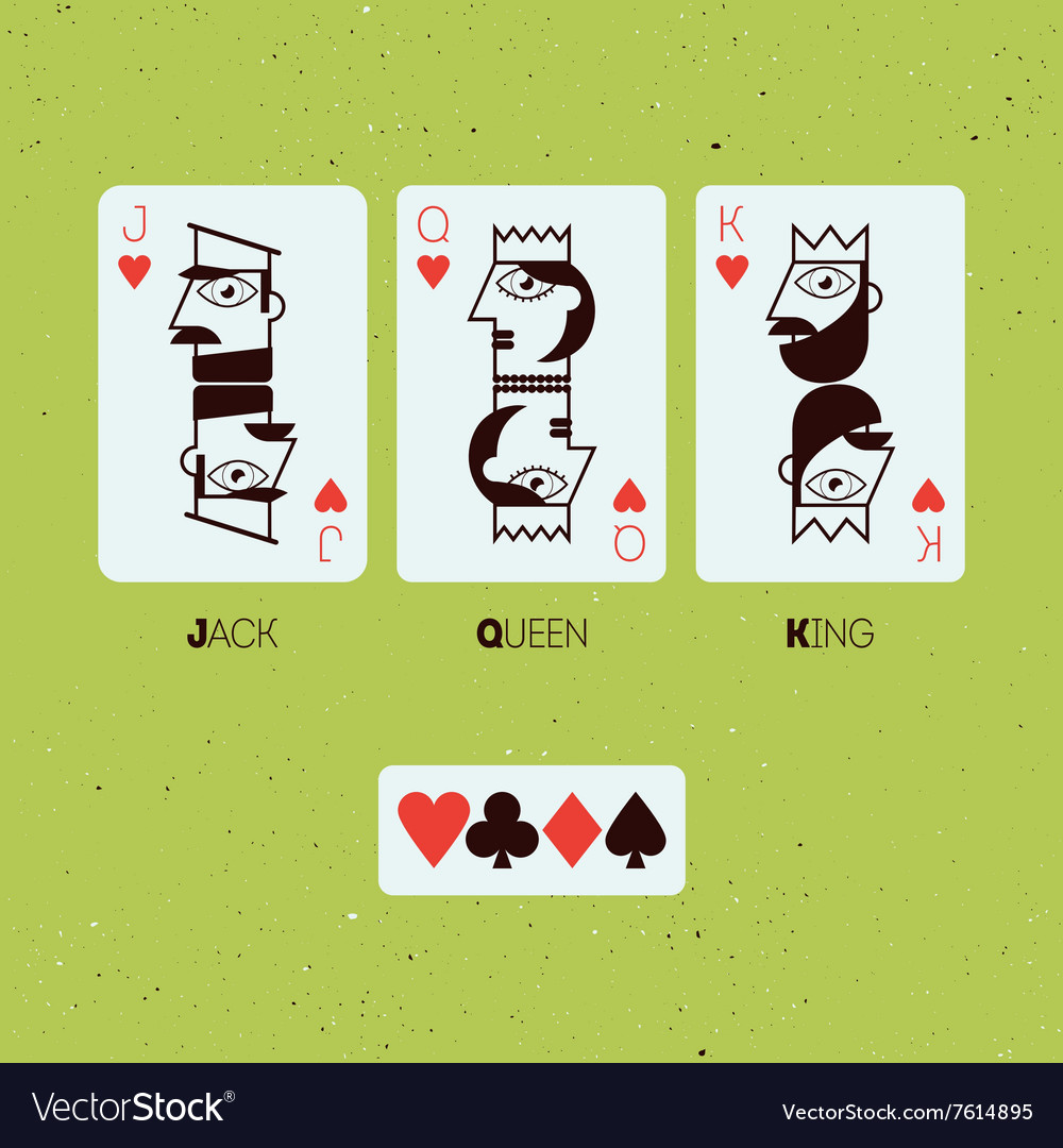 Jack queen and king stylized playing cards Vector Image