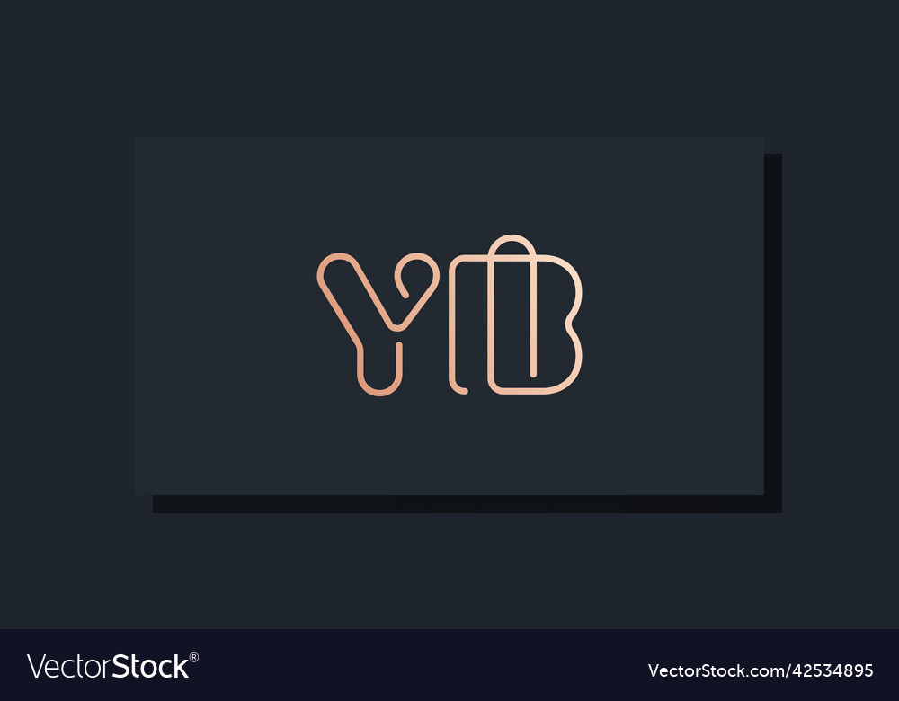 Minimal line art initial letters yb logo