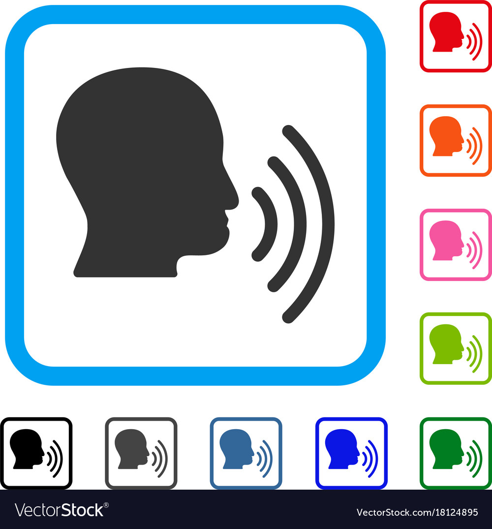 Person speech waves framed icon Royalty Free Vector Image