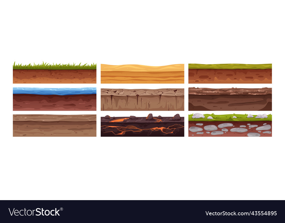 Seamless ground cross sections underground Vector Image