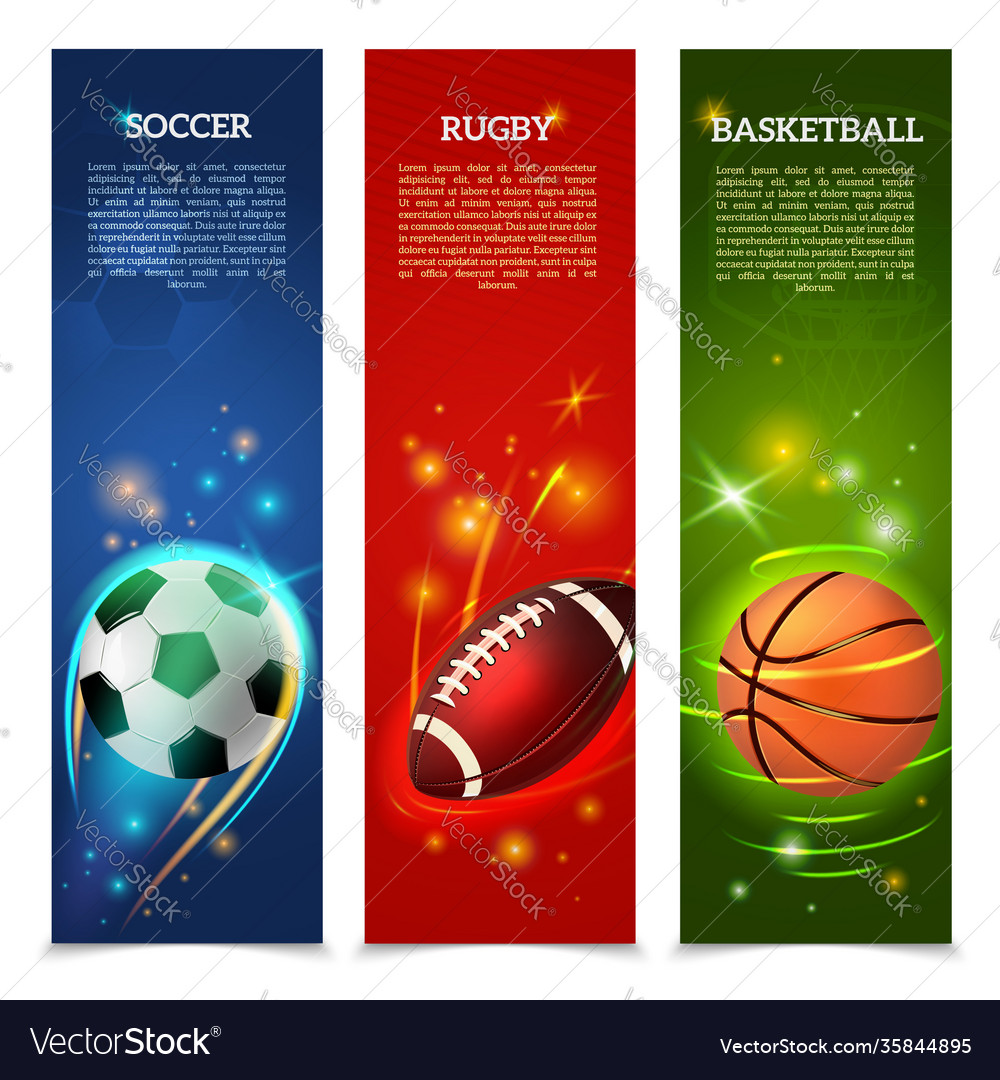 Sport Banner Set - Fußball Rugby Basketball