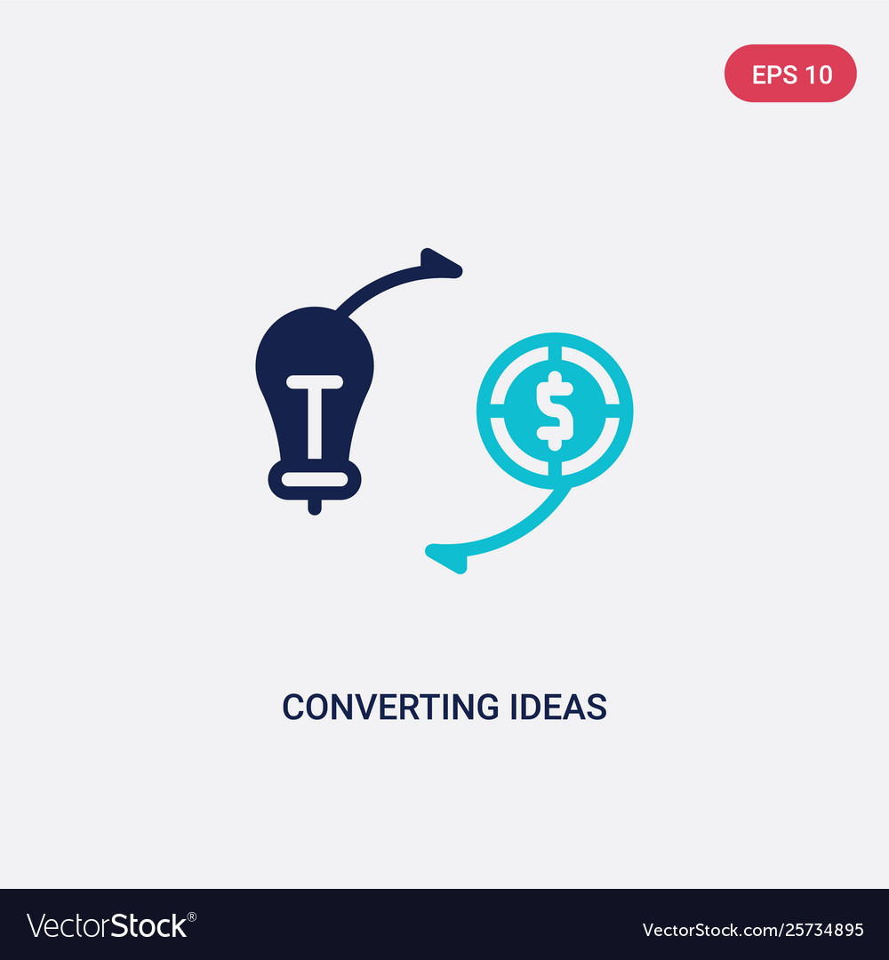 Two color converting ideas in money icon from