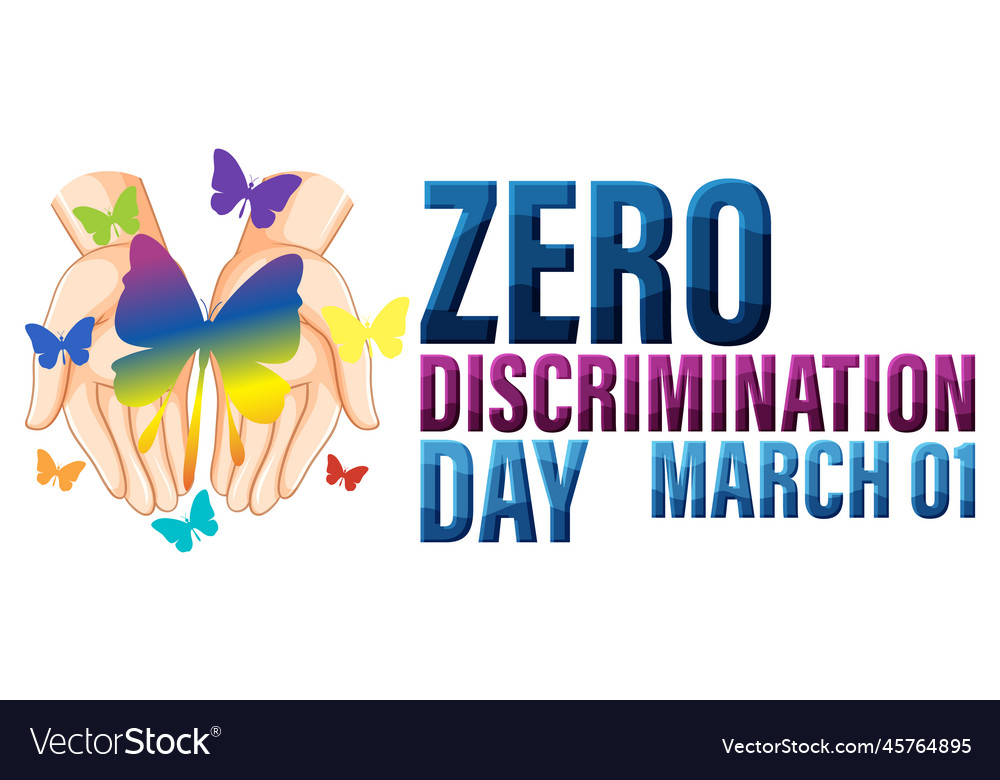 Zero discrimination day banner design Royalty Free Vector