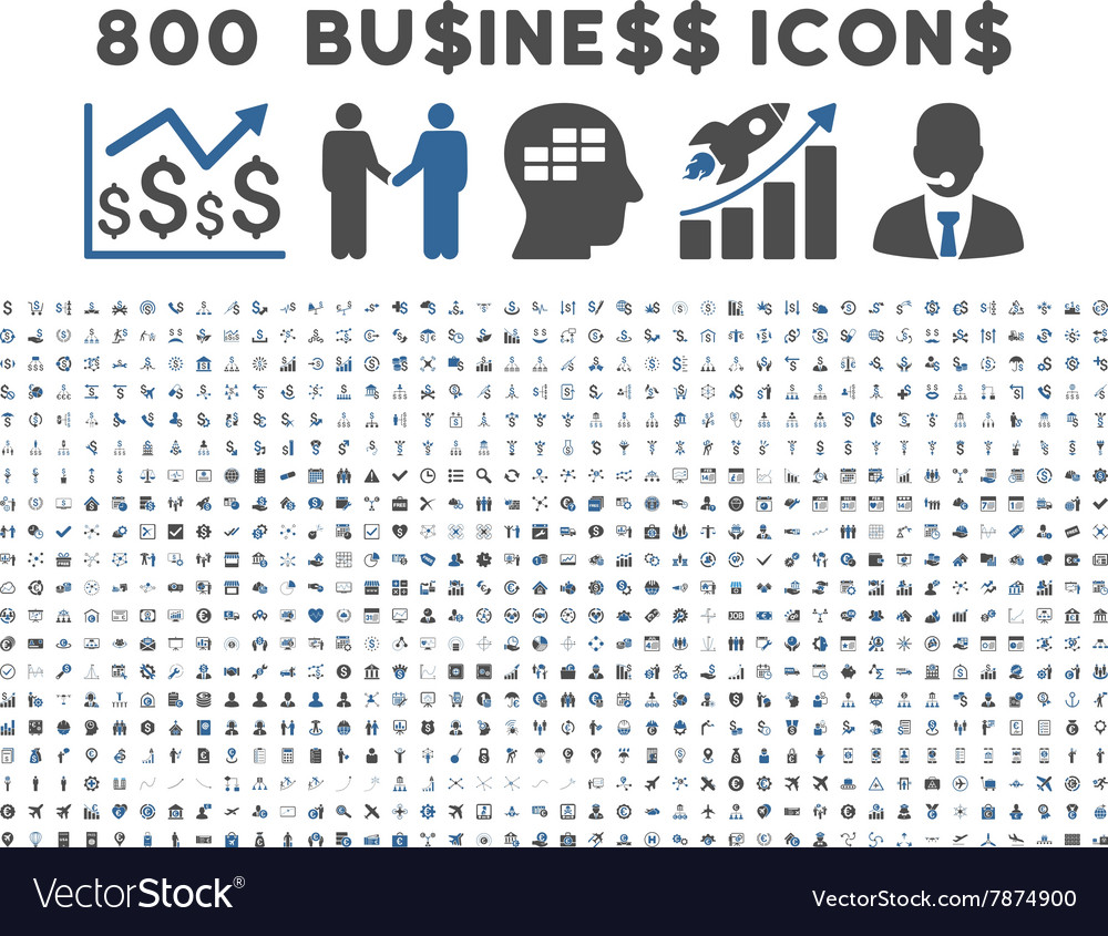 800 flat business icons