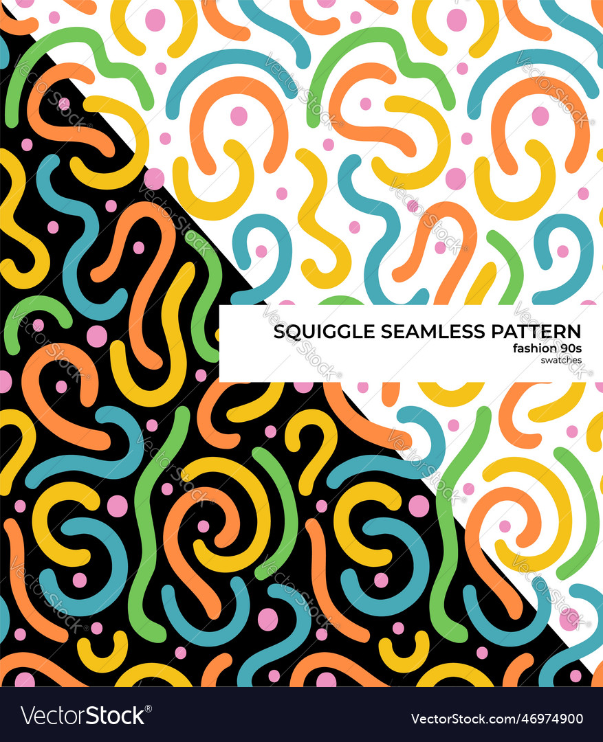 90s Squiggle Doodle Pattern