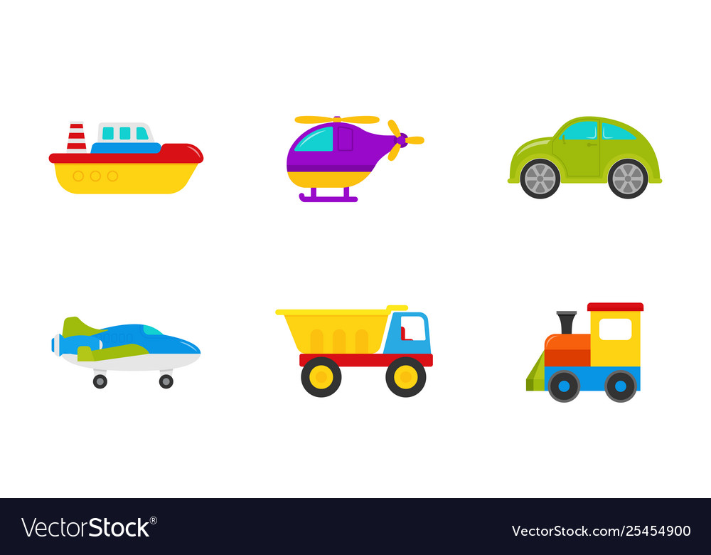 Baby Toys Set In Flat Design Royalty Free Vector Image