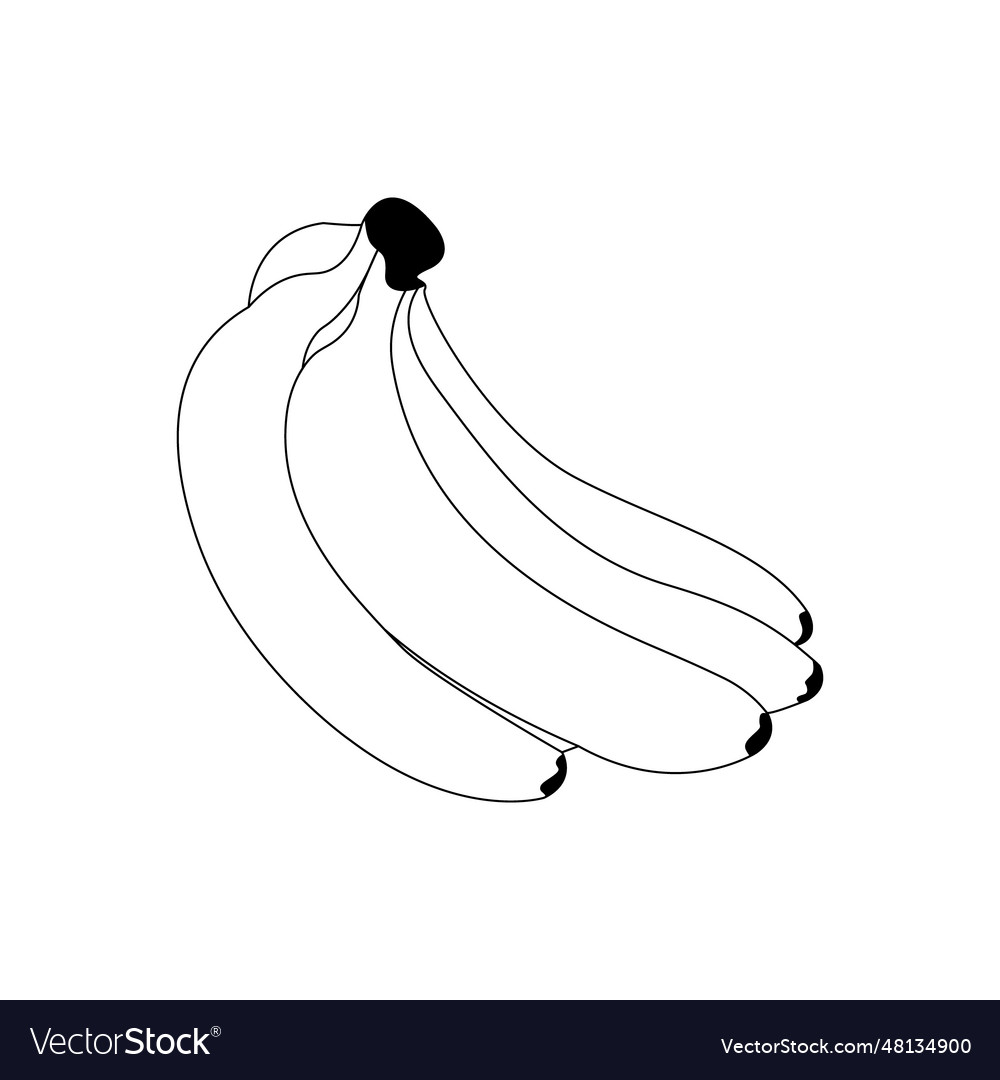 Banana coloring page for adults Royalty Free Vector Image