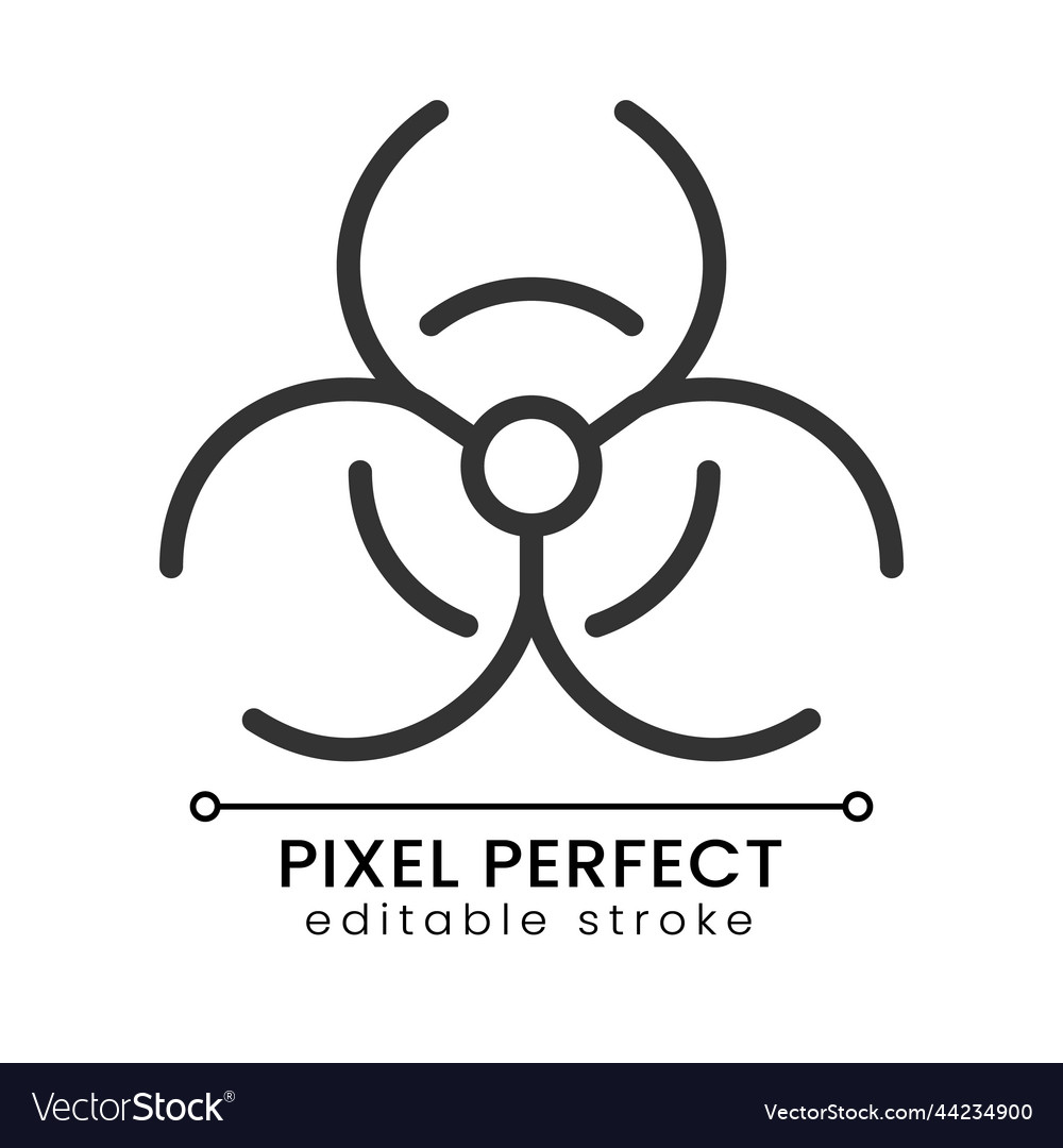 Biohazard pixel perfect linear icon