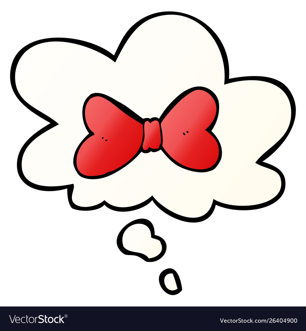 Cartoon bow tie and thought bubble in smooth