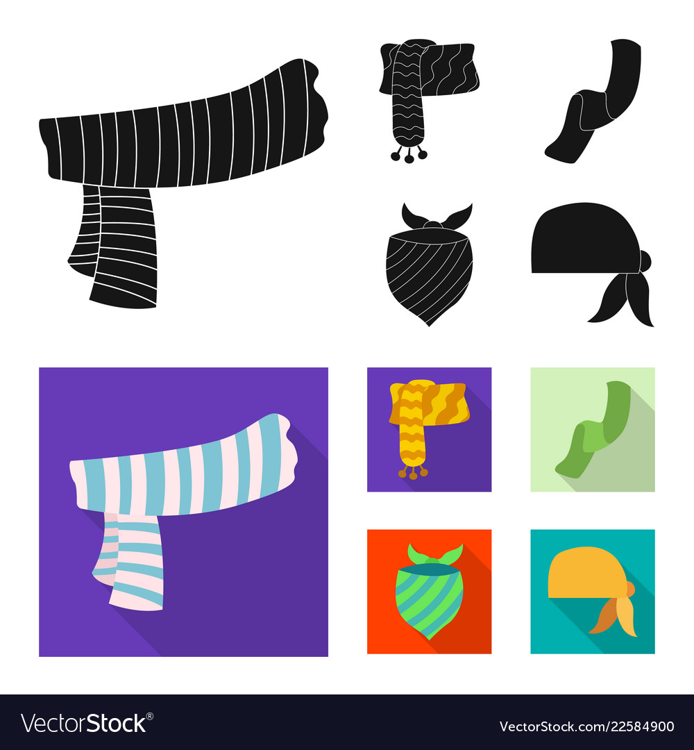 Isolated object of scarf and shawl icon set