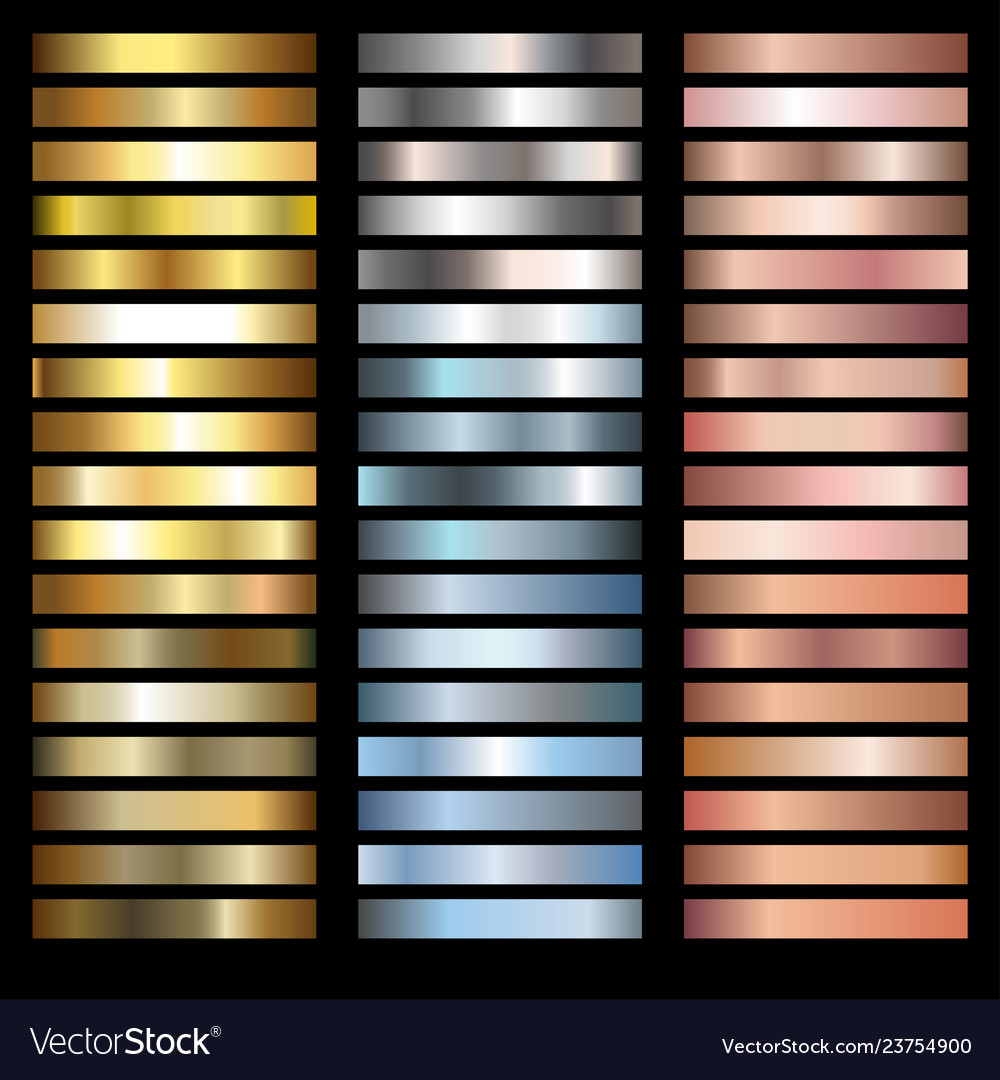 Metals gradients Royalty Free Vector Image - VectorStock