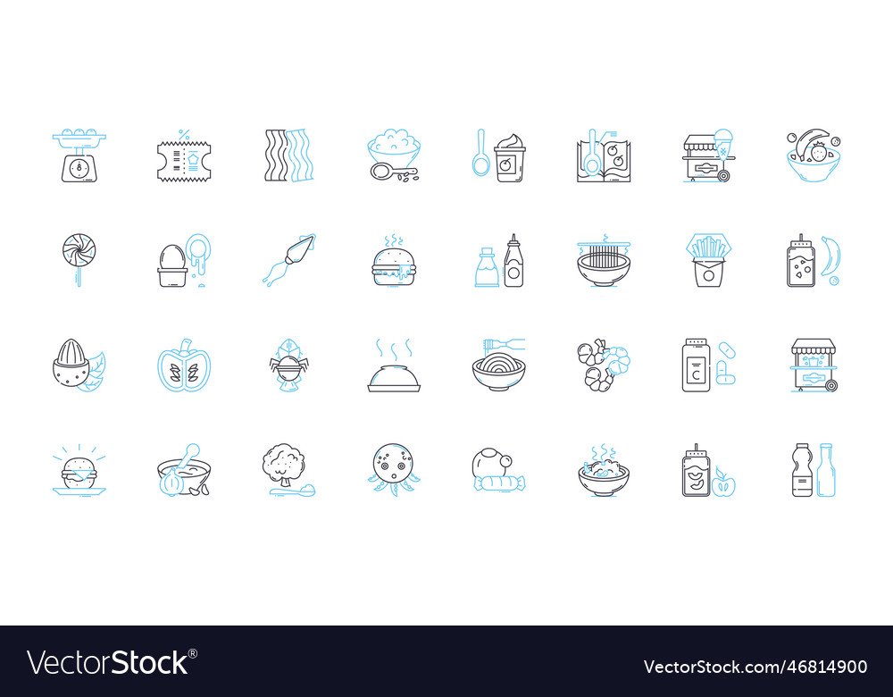 Premium pantry linear icons set gourmet Royalty Free Vector