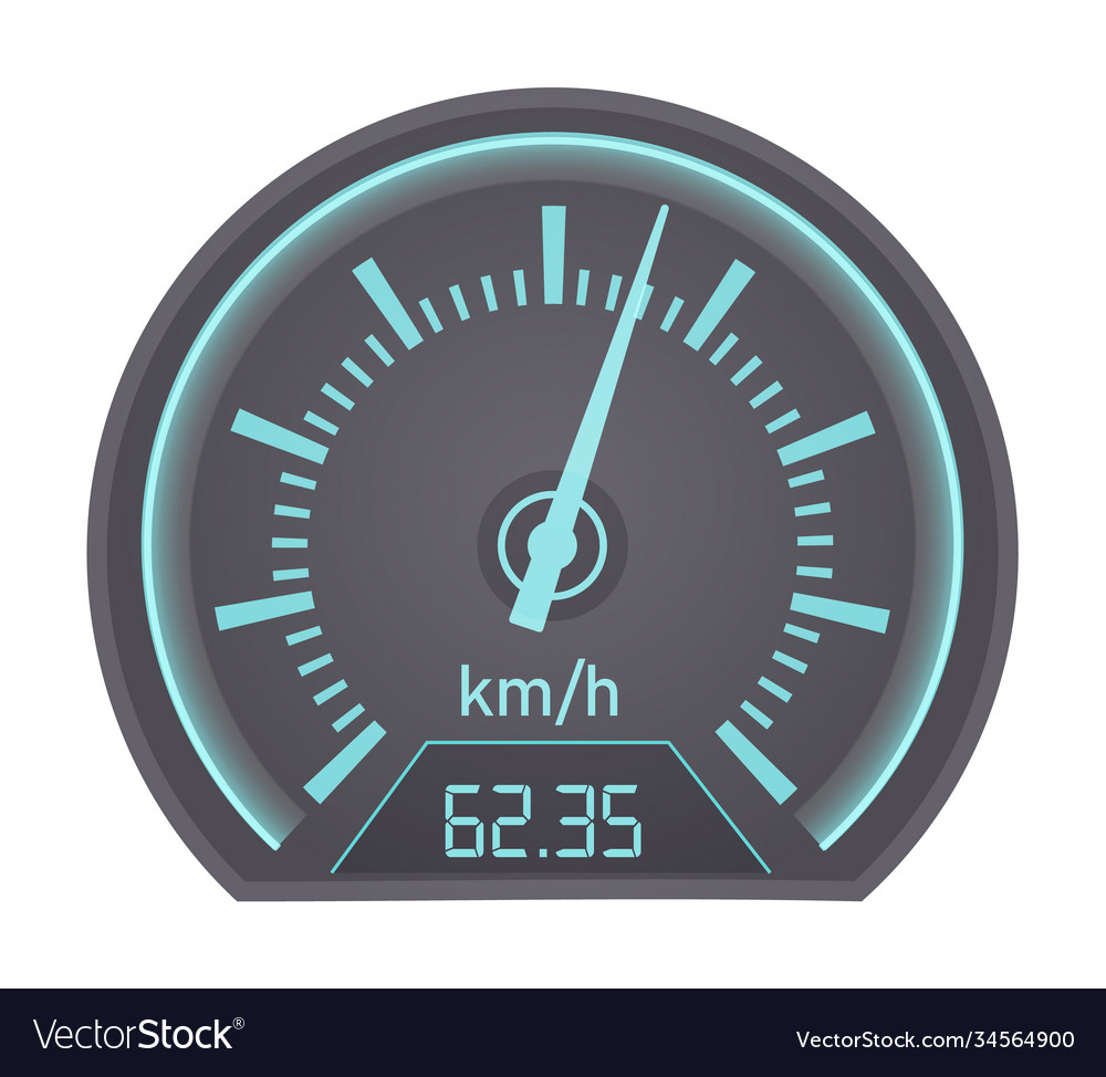 Racing speed counter isolated on white background