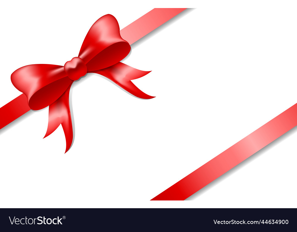 Red bow gift bow for cards presentations Vector Image