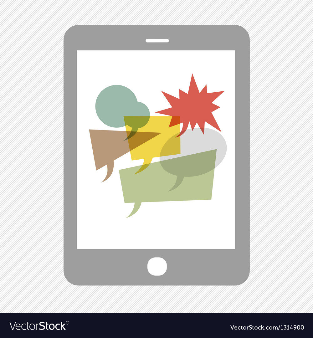 Tablet device with speech bubbles group