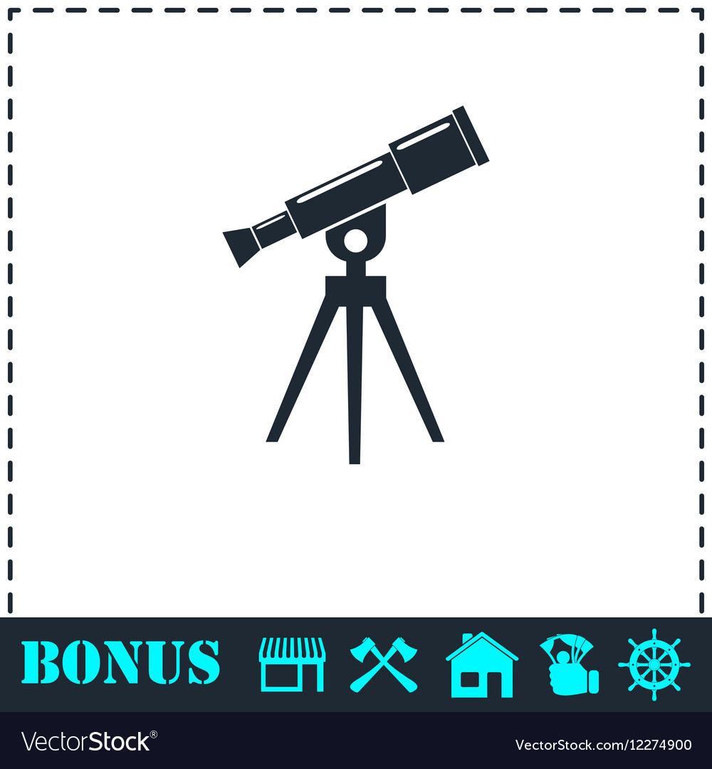 Telescope icon flat