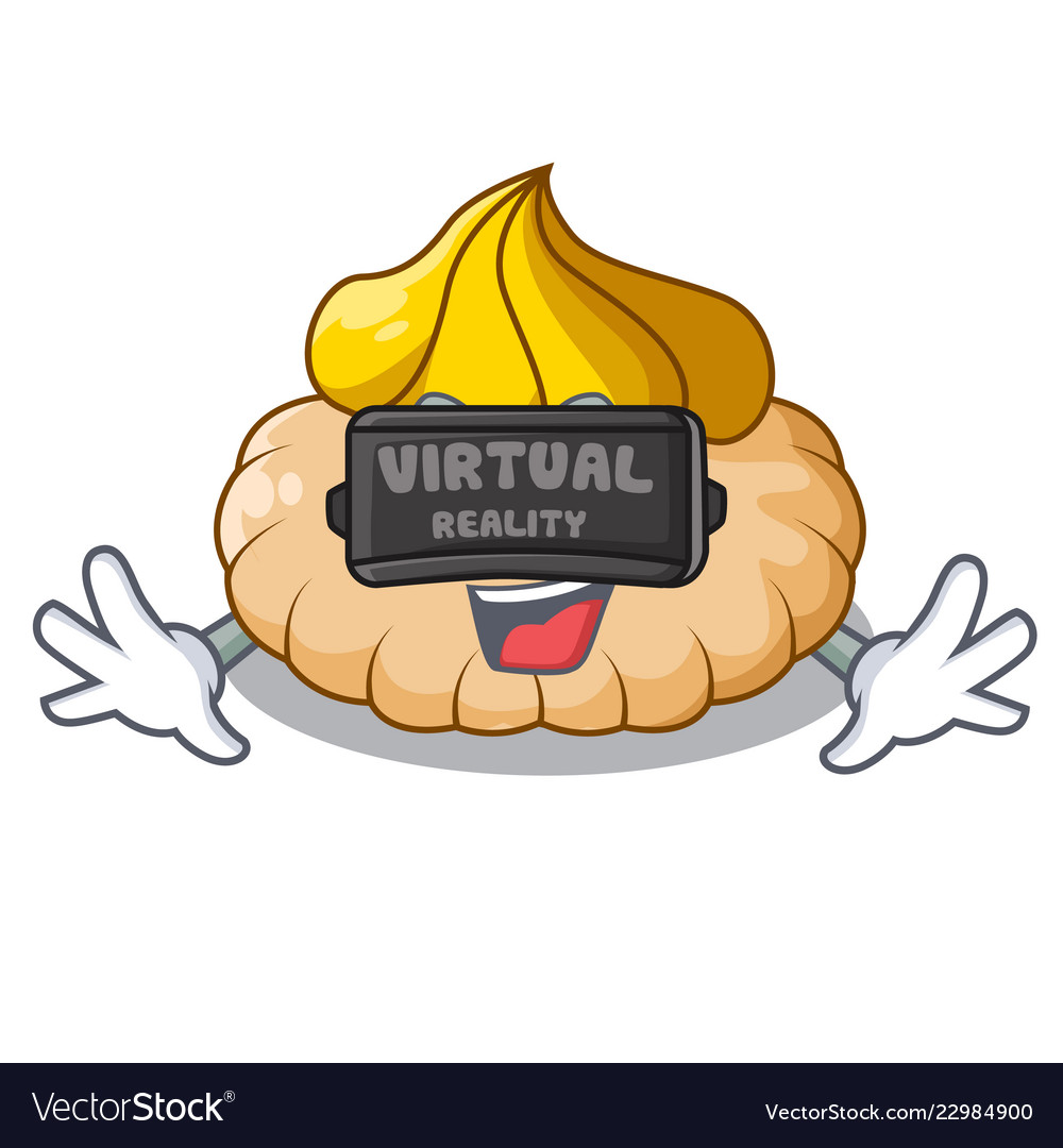 Virtual reality chocolate biscuit with mascot ice