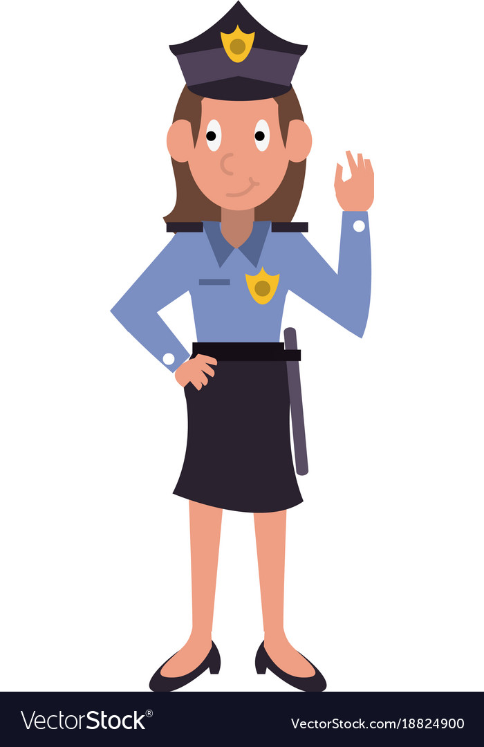 Woman police avatar cartoon Royalty Free Vector Image