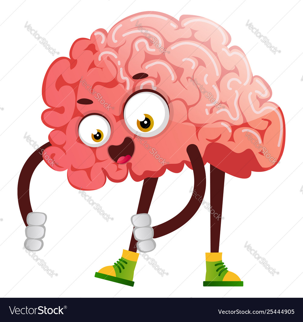 Brain is picking up something on white background