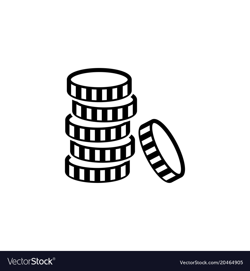 Coins stack flat icon Royalty Free Vector Image