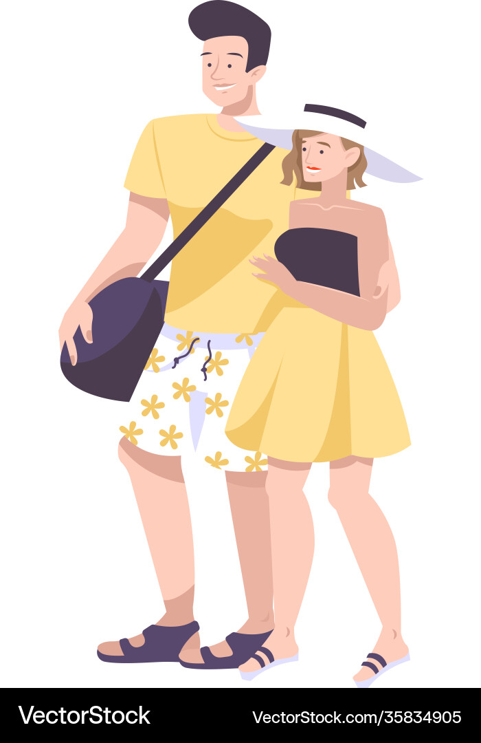 Flat couple Royalty Free Vector Image - VectorStock