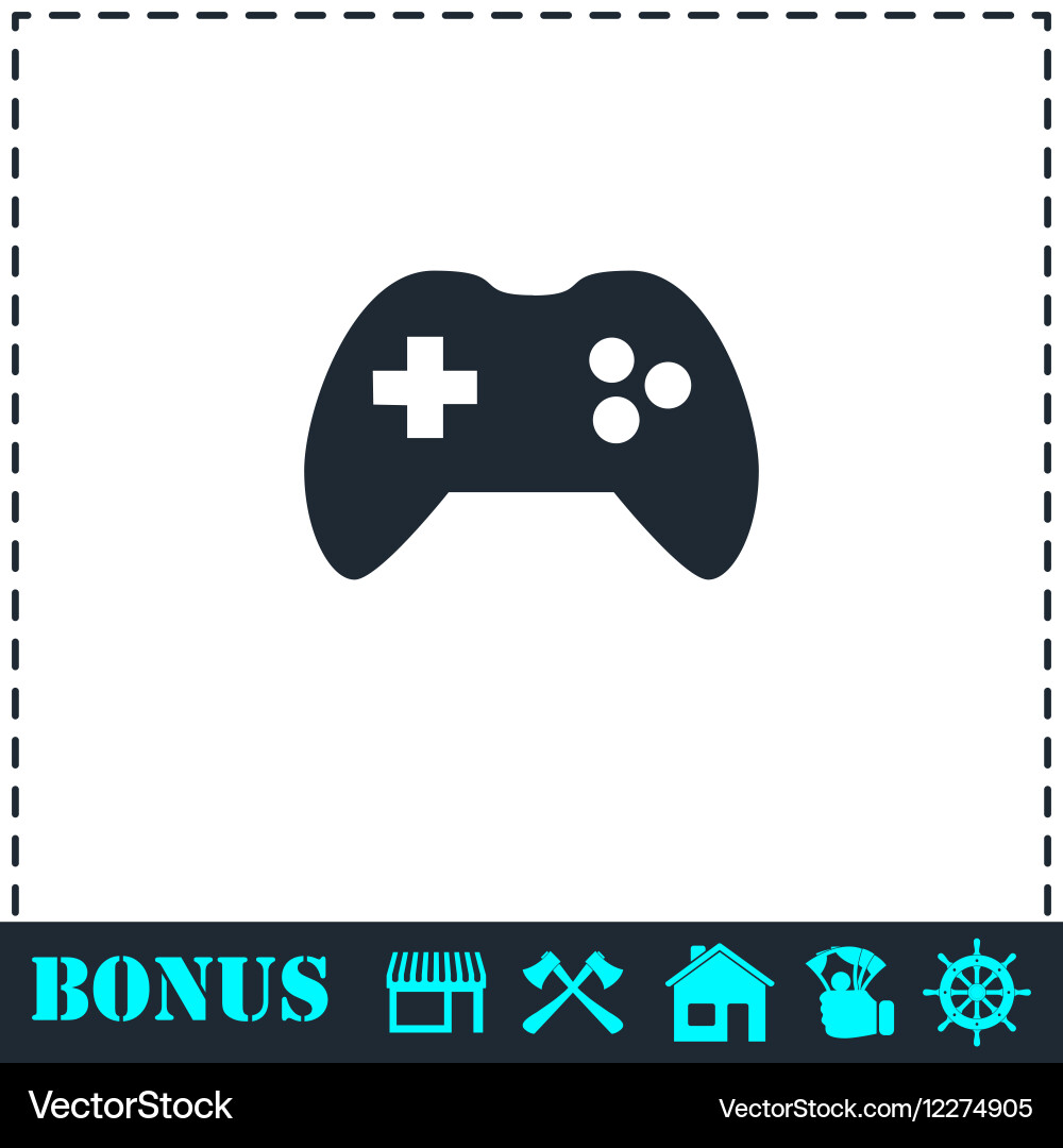 Joystick icon flat Royalty Free Vector Image - VectorStock