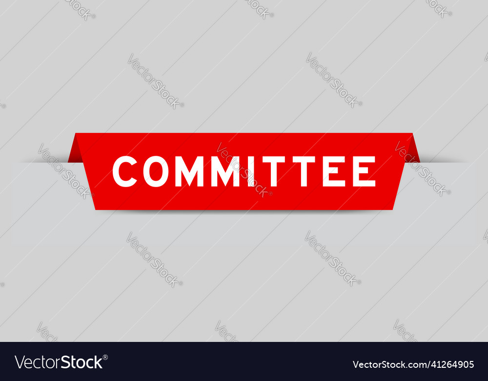Red color inserted label with word committee vector image Red color inserted label with word committee