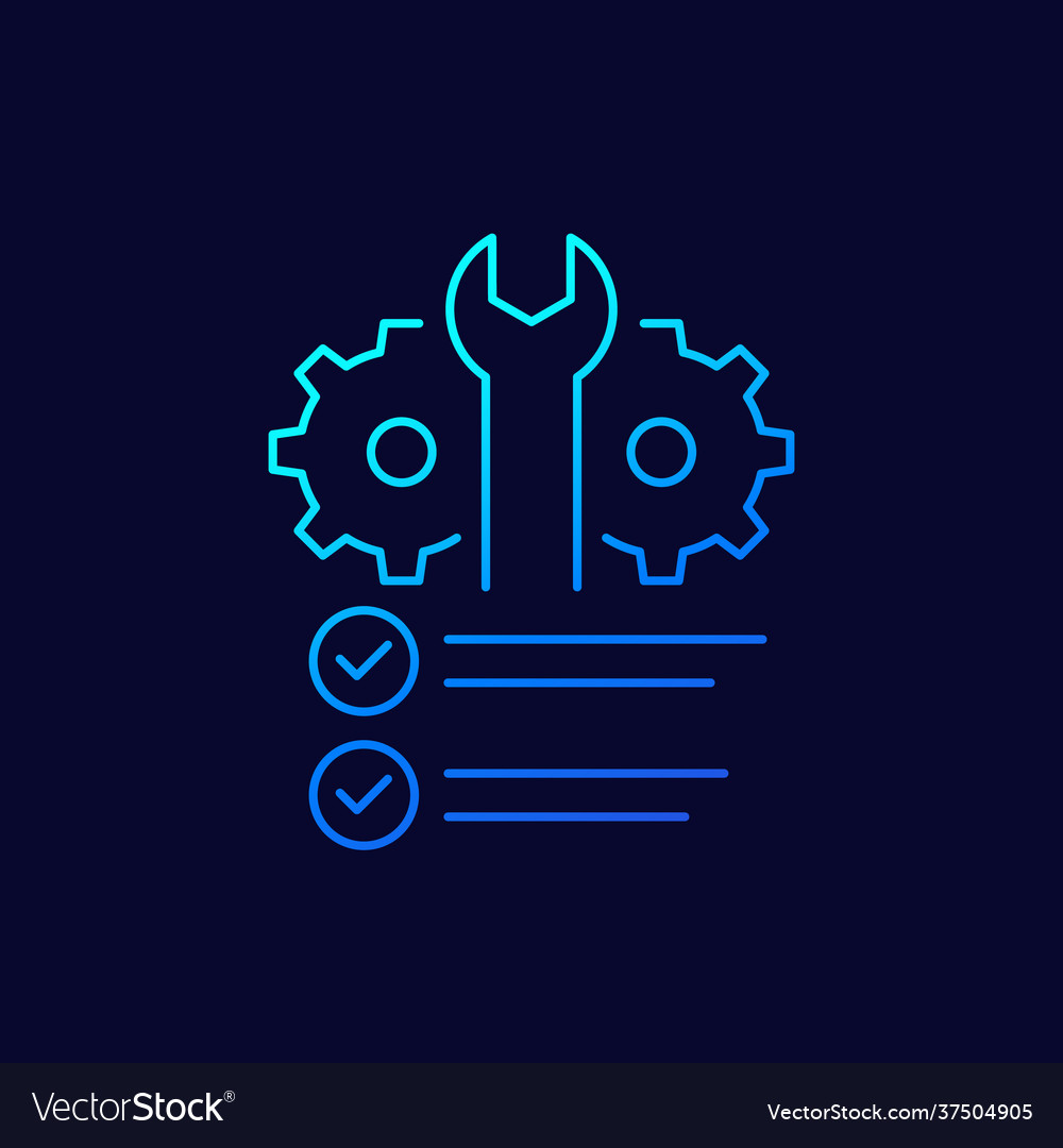 Service checklist line icon for web