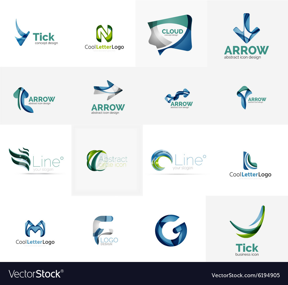 Set Of Universal Company Logo Ideas Business Icon Vector Image