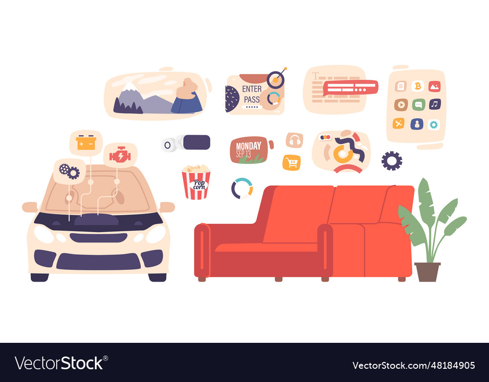 Virtual reality elements create immersive digital vector image Virtual reality elements create immersive digital