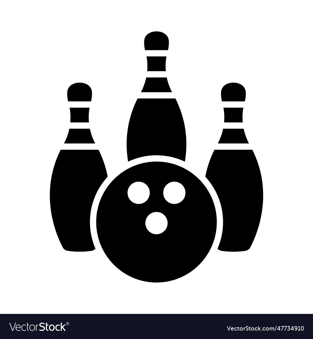 Bowling glyph icon for personal and commercial use