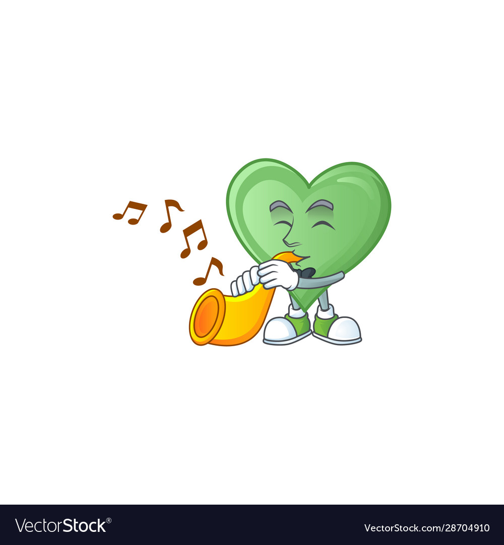 Cartoon character style green love performance