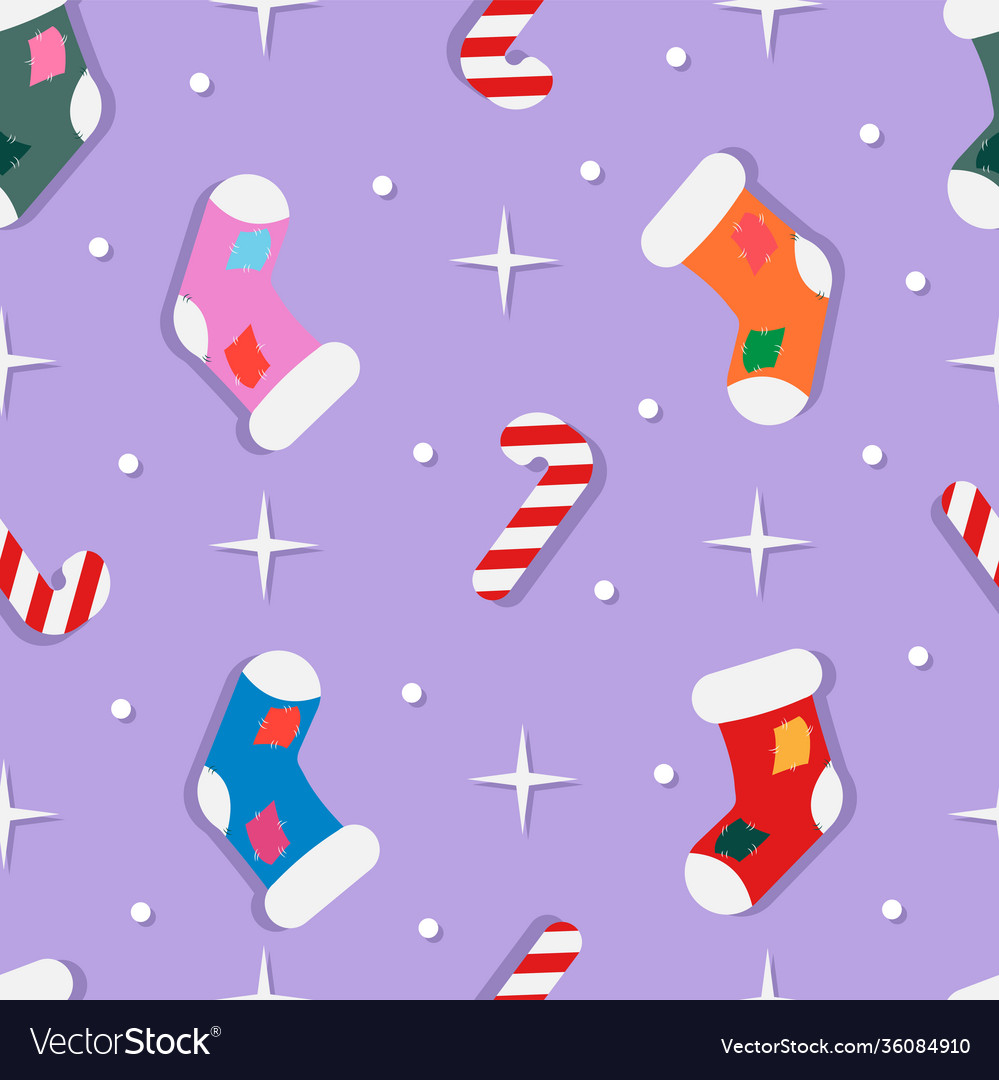 Colorful christmas socks seamless pattern