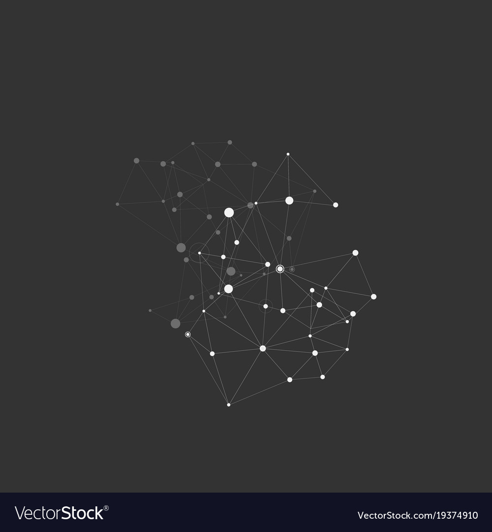 Connection white dots and lines science background