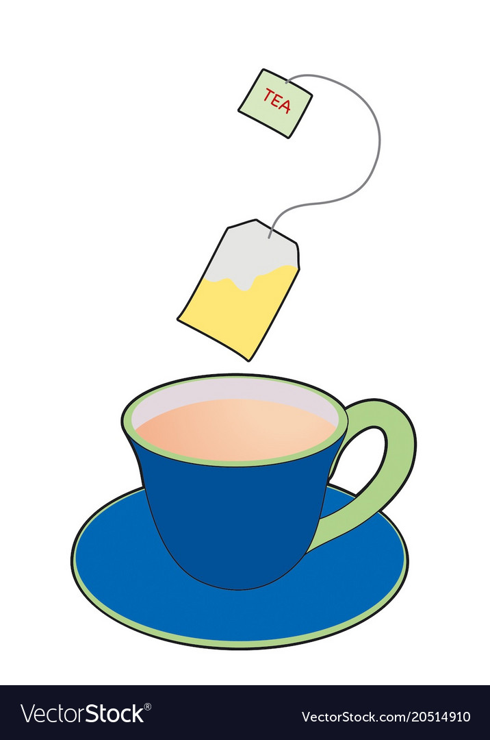 Cup and tea bag Royalty Free Vector Image - VectorStock