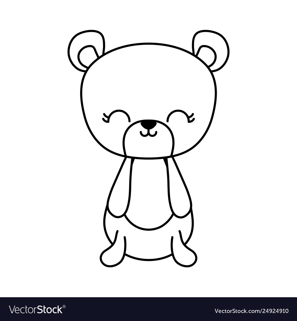 Cute bear animal isolated icon