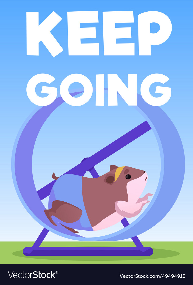 Süße braun Fett Hamster läuft in einem Rad genießt vector image Süße braun Fett Hamster läuft in einem Rad genießt