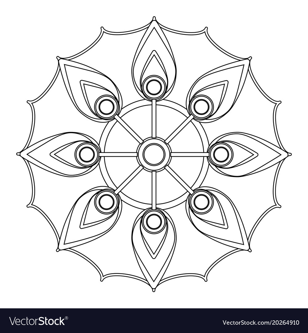 Decorative colorless mandala