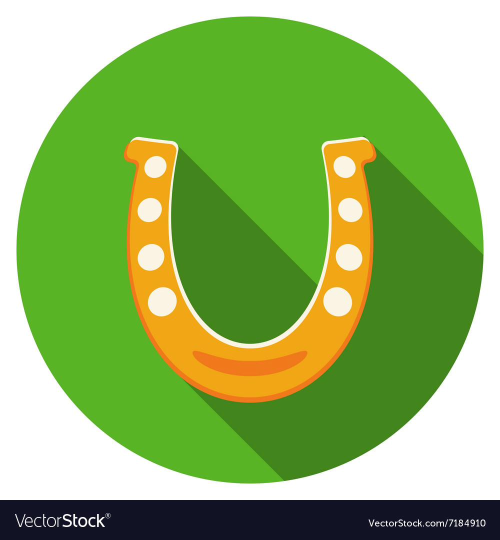 Flat design horseshoe icon with long shadow