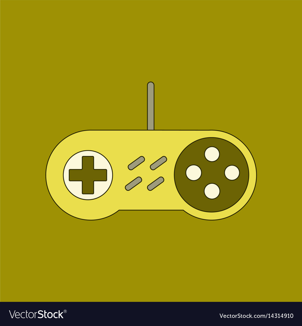 Flat icon on background game joystick
