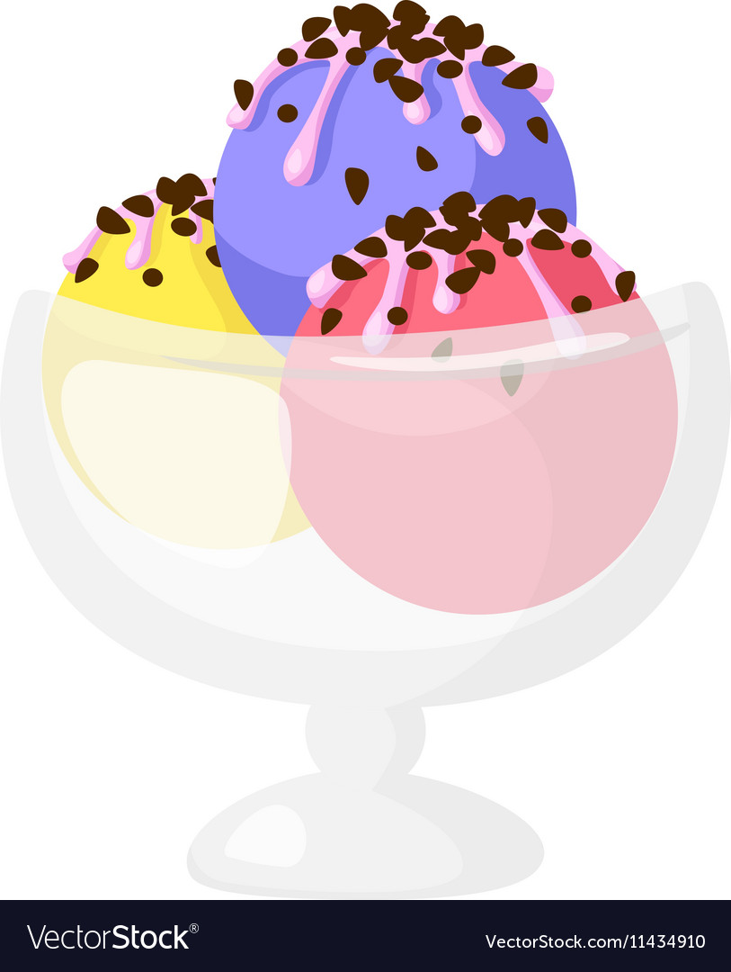 Funny cartoon cute ice cream isolated Royalty Free Vector