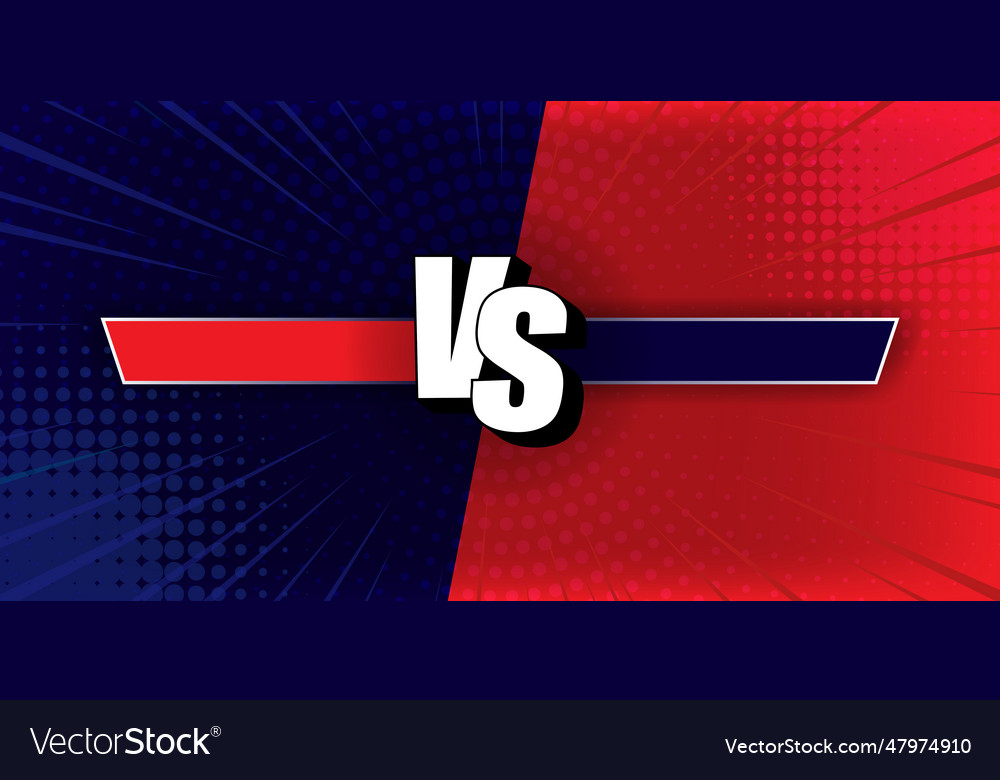 Vs versus blue and red comic design Royalty Free Vector