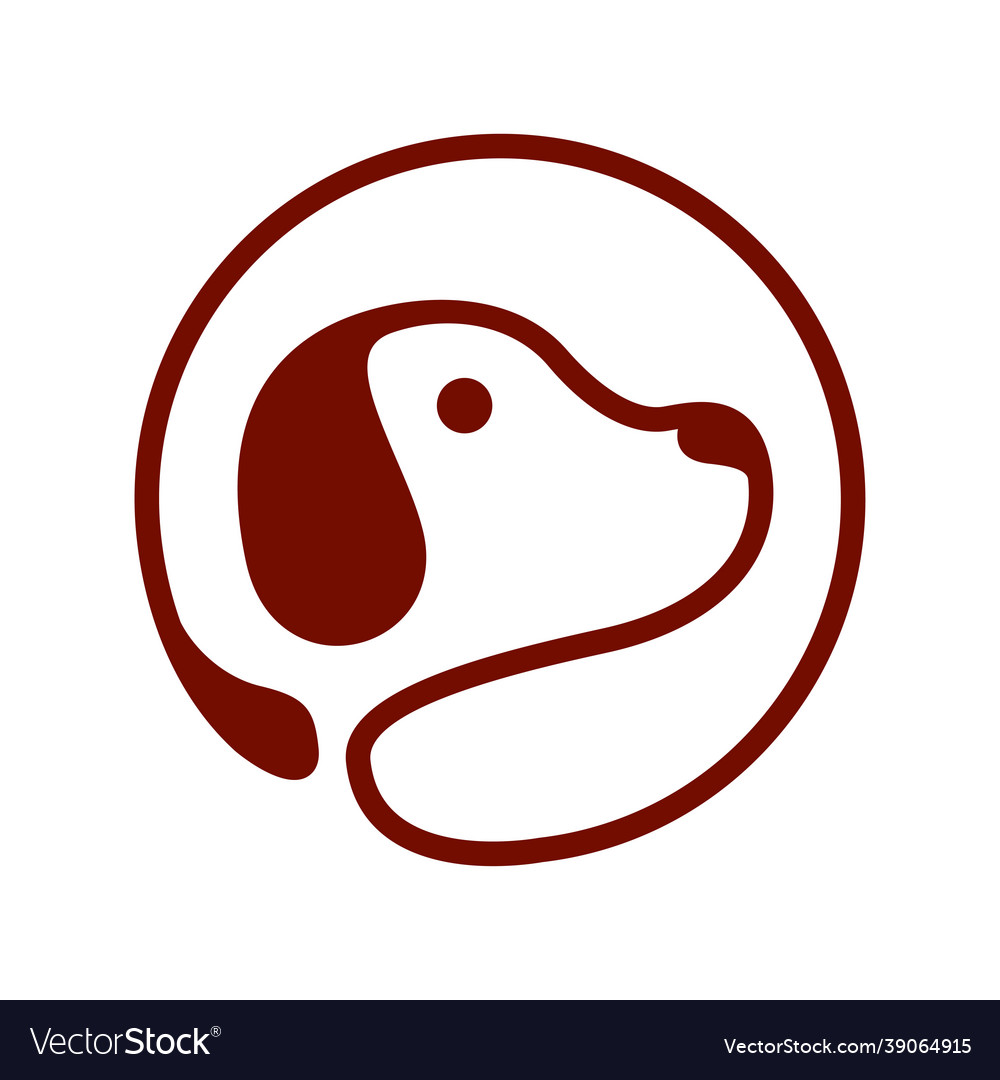 Dog pet circle logo icon design