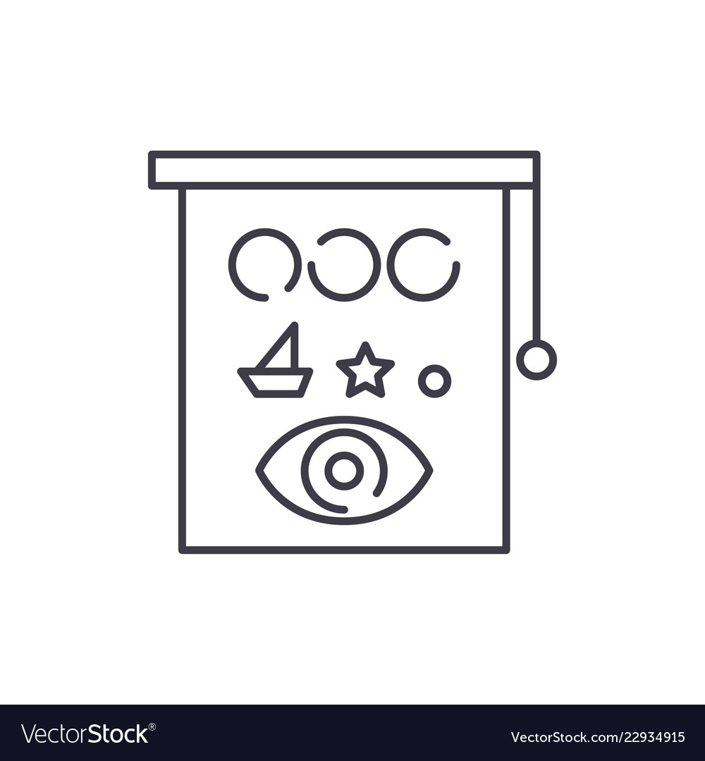 Eyesight check line icon concept vector image Eyesight check line icon concept