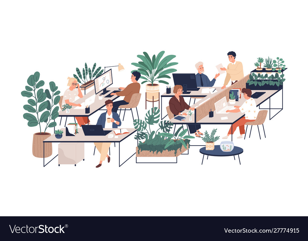 green-office-flat-company-royalty-free-vector-image