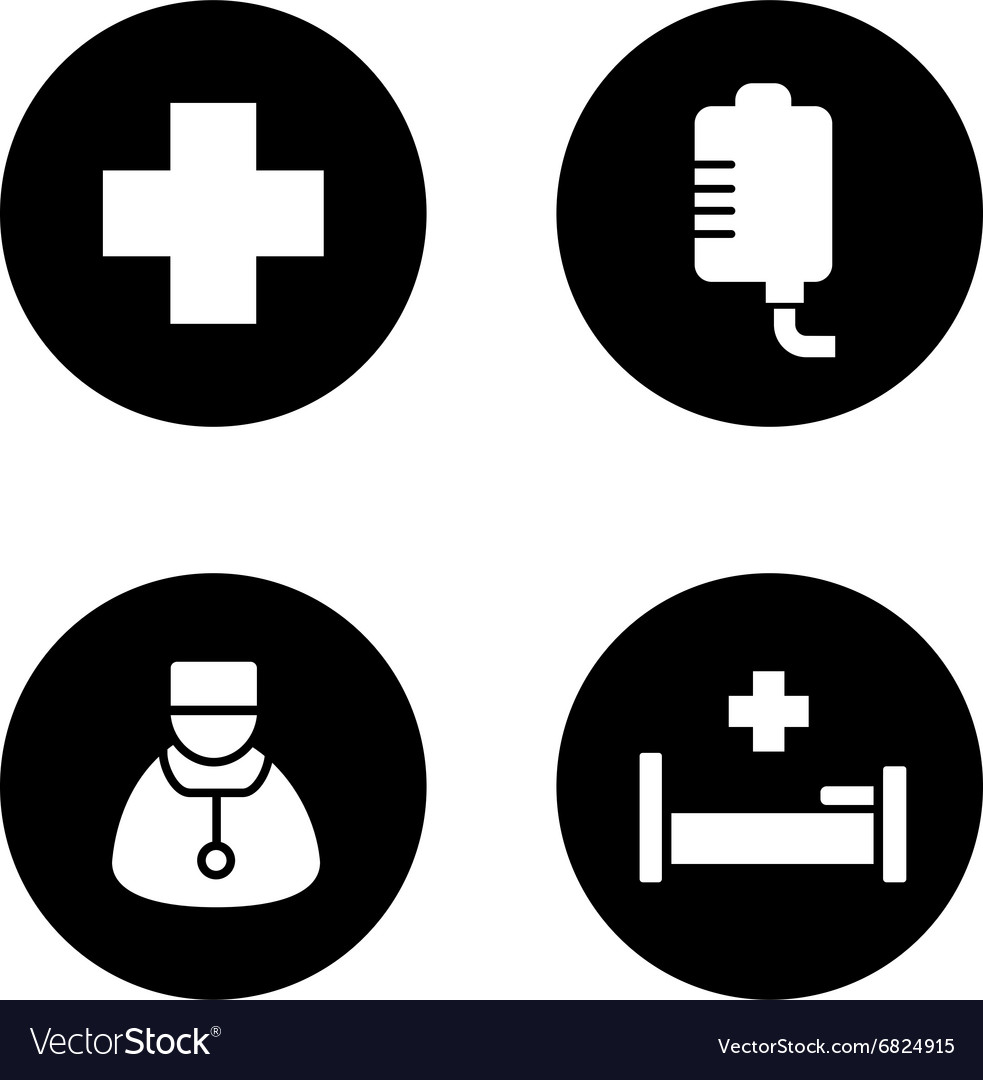 Hospital black icons set