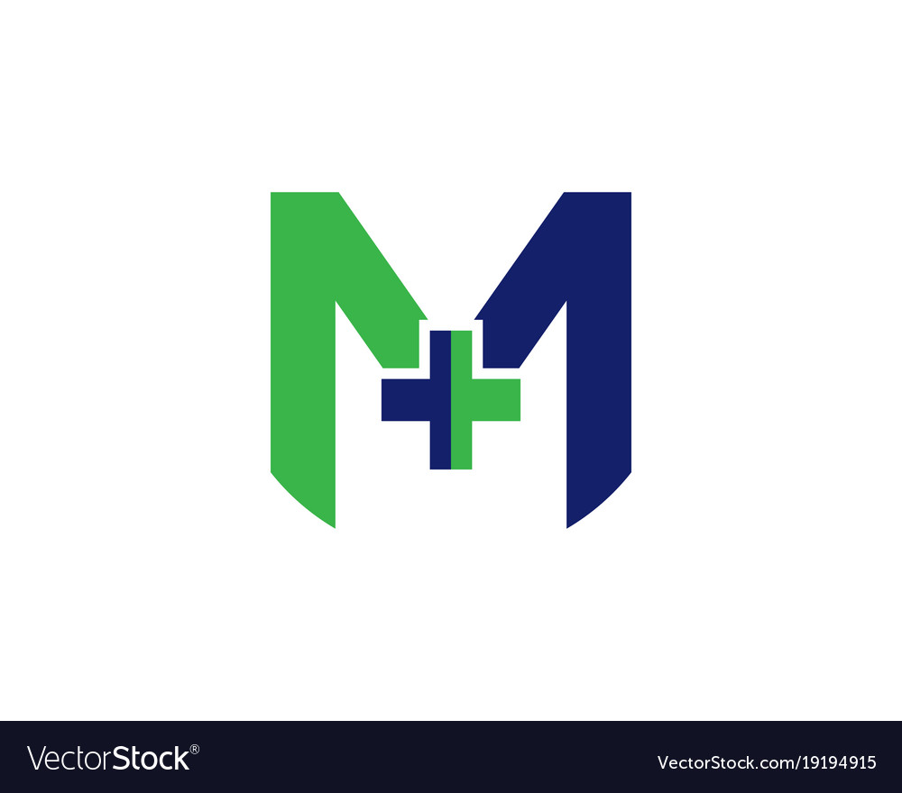 m letter hospital logo royalty free vector image hospital logos