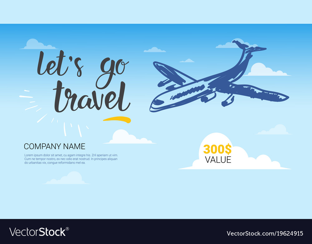 travel company template banner airplane flying in vector image travel template
